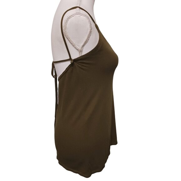 NEW‎ Chaser Women's Military Green Cotton Strappy Tie Back Tank Top XS - Picture 4 of 13